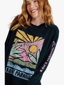 5 Hangloose Washed - Camiseta de manga larga para mujer Negro ERJZT06028 Roxy