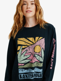 6 Hangloose Washed - Camiseta de manga larga para mujer Negro ERJZT06028 Roxy