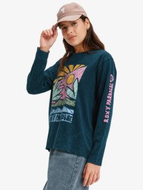 1 Hangloose Washed - Camiseta de manga larga para mujer Negro ERJZT06028 Roxy