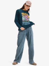 3 Hangloose Washed - Camiseta de manga larga para mujer Negro ERJZT06028 Roxy