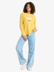 2 Hangloose Art - Maglietta a Maniche Lunghe da Donna Yellow ERJZT06035 Roxy