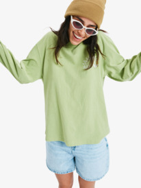 1 Hangloose Washed - Camisola de manga comprida para Mulher Verde ERJZT06061 Roxy