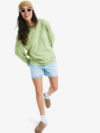 5 Hangloose Washed - Camisola de manga comprida para Mulher Verde ERJZT06061 Roxy