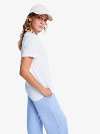 1 Oceanwave Regular Slub - Camiseta extragrande para mujer Blanco ERJZT06063 Roxy