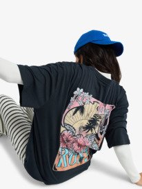 5 Talloversize Washed - T-Shirt à manches courtes pour Femme Noir ERJZT06081 Roxy