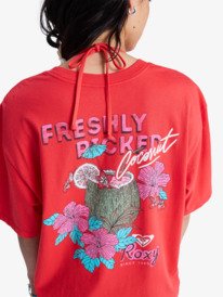 4 Hangloose Poster - T-Shirt à manches courtes pour Femme Rouge ERJZT06090 Roxy