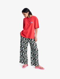 5 Hangloose Poster - T-Shirt à manches courtes pour Femme Rouge ERJZT06090 Roxy