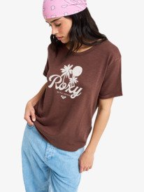 0 Oceanwave Regular Slub - T-Shirt à manches courtes pour Femme Marron ERJZT06096 Roxy