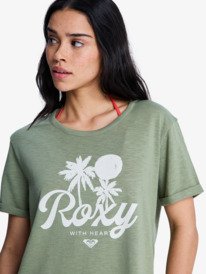 2 Oceanwave Regular Slub - T-Shirt à manches courtes pour Femme Vert ERJZT06096 Roxy
