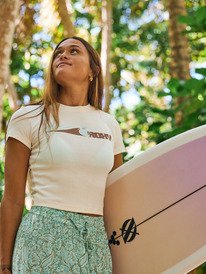 0 Beach Love - Cropped T-Shirt for Women White ERJZT06100 Roxy