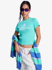 2 Beach Love - Cropped T-Shirt for Women Green ERJZT06100 Roxy