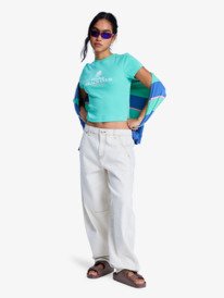 5 Beach Love - Cropped T-Shirt for Women Green ERJZT06100 Roxy