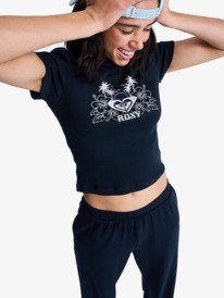 5 Beach Love - Cropped T-Shirt for Women Black ERJZT06100 Roxy