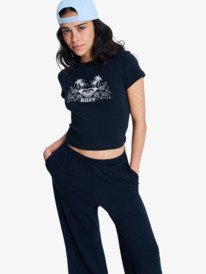0 Beach Love - Cropped T-Shirt for Women Black ERJZT06100 Roxy