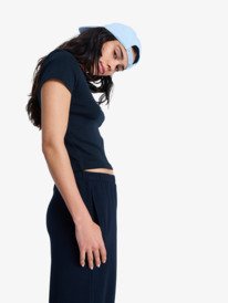 1 Beach Love - Cropped T-Shirt for Women Black ERJZT06100 Roxy