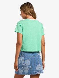 3 Always Lucky - Camiseta crop para mujer Verde ERJZT06114 Roxy