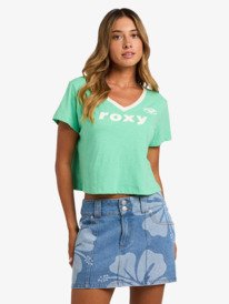 0 Always Lucky - Camiseta crop para mujer Verde ERJZT06114 Roxy