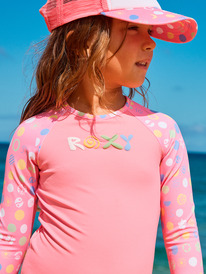 3 Roxy Dot - Maillot une pièce à manches longues pour Filles 2-7 ans Rose ERLWR03326 Roxy