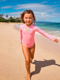 0 Roxy Dot - Long Sleeves One-Piece Rashguard for Girls 2 - 7 Pink ERLWR03326 Roxy