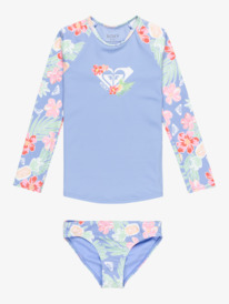 1 Tropical Story - Langärmliges zweiteiliges Rashguard-Set für Mädchen 2 - 7 Violett ERLWR03330 Roxy