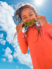 0 Pineapple Pop - Rashguard Badpak model met Lange Mouw voor Meisjes 2-7 Orange ERLWR03332 Roxy