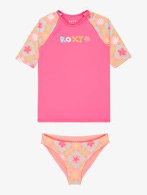 2 Check - Ensemble lycra &agrave; manches courtes pour Fille 2-7 ans Rose ERLWR03357 Roxy