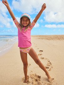 1 Check - Ensemble lycra &agrave; manches courtes pour Fille 2-7 ans Rose ERLWR03357 Roxy