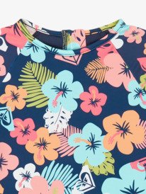 2 Morning Flower - Long Sleeve One-Piece Swimsuit for Girls 2-7 Blue ERLWR03359 Roxy