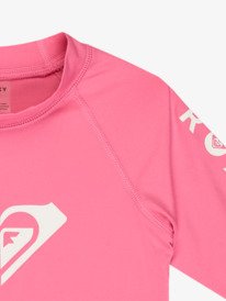 2 Whole Hearted - Short Sleeve Rash Vest for Girls 2-7 Pink ERLWR03363 Roxy