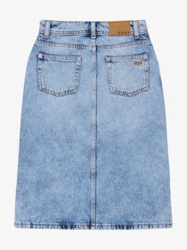 roxy, Glossy Candy - Saia de ganga de comprimento médio para raparigas 4-16, BEAU BLUE (bsbw) Glossy Candy - Midi Length Denim Skirt for Girls 4-16  ERGDK03004