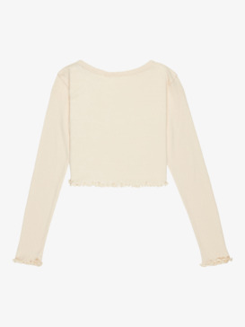 roxy, Hey Yeah Yeah Pointelle - Cropped Long Sleeve Slim T-Shirt for Girls 4-16, PARCHMENT (tec0) Hey Yeah Yeah Pointelle - Cropped Long Sleeve Slim T-Shirt for Girls 4-16  ERGKT03274