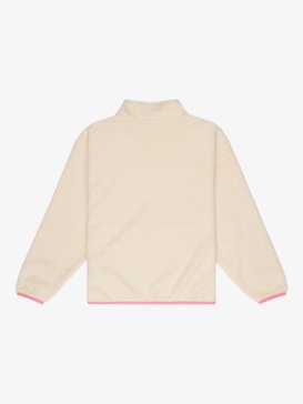 roxy, Lucky - Half Zip Polar Fleece for Girls 4-16, PARCHMENT (tec0) Lucky - Half Zip Polar Fleece for Girls 4-16  ERGPF03083