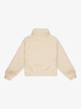 roxy, Blurry Cloud - Camisola de velo com fecho de correr para raparigas 4-16, PARCHMENT (tec0) Blurry Cloud - Full Zip Fleece for Girls 4-16  ERGPF03091