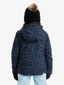 roxy, Roxy Jetty - Technical Snow Jacket for Girls 8-16, TRUE BLACK BOBBY LINE (kvj3) Roxy Jetty - Technical Snow Jacket for Girls 8-16  ERGTJ03199