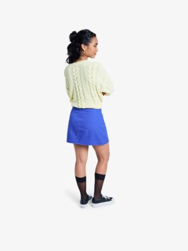 roxy, Chloe Kim - Minijupe style moto pour Femme, DAZZLING BLUE (ppm0) Chloe Kim - Moto Style Mini Skirt for Women  ERJDK03041