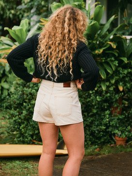 roxy, Chlo  Natural - Denim Short met Relaxed fit voor Dames, NATURAL (yef0) Chlo  Natural - Relaxed Fit Denim Short for Women  ERJDS03323