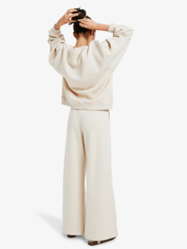 roxy, Please Please - Wide Leg Tracksuit Bottoms for Women, PARCHMENT (tec0) Please Please - Wide Leg Tracksuit Bottoms for Women  ERJFB03496