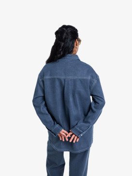 roxy, Chloe Kim Pop Stitch - Veste oversize à coupe décontractée pour Femme, TRUE BLACK (kvj0) Chloe Kim Pop Stitch - Oversized Relaxed Fit Shacket for Women  ERJJK03686