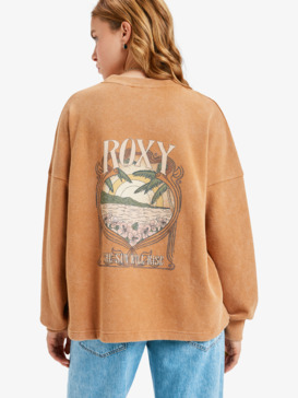 roxy, East side Midweight - Parte de cima de manga comprida para Mulher, ALMOND (cmd0) East side Midweight - Long Sleeve Top for Women  ERJKT04357