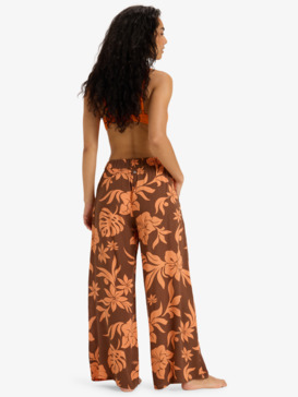 roxy, Midnight Avenue Crepe - Pantalon avec taille élastique pour Femme, NECTARINE HULA HIBISCUS BIG (njg7) Midnight Avenue Crepe - Elasticated Trousers for Women  ERJNP03651