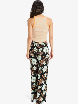 roxy, Midnight Avenue Crinkle - Hose mit elastischem Bund für Frauen, ANTHRACITE HIBISCUS HEAT (kvj5) Midnight Avenue Crinkle - Elasticated Trousers for Women  ERJNP03655