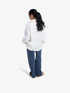 roxy, Chloe Kim Polar Shacket - Polar fleece shacket voor Dames, WHISPER WHITE (wcf0) Chloe Kim Polar Shacket - Button Up Fleece Shirt Jacket for Women  ERJPF03231