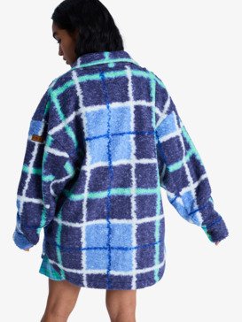 Over And Above - Check Plaid Polar Fleece Shirt Jacket for Women  ERJPF03234
