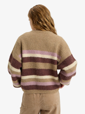 roxy, Marble Tiles Stripe - Lässiger Cardigan für Frauen, WOODSMOKE (cma0) Marble Tiles Stripe - Slouchy Cardigan for Women  ERJSW03669