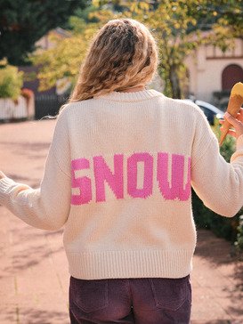 roxy, Exploring Heart - Pull à col rond pour Femme, PARCHMENT (tec0) Exploring Heart - Crew Neck Jumper for Women  ERJSW03674