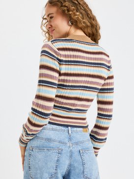 roxy, Playa Morning - Pull court à manches longues pour Femme, SKY BLUE (skb) Playa Morning - Long Sleeve Cropped Jumper for Women  ERJSW03680