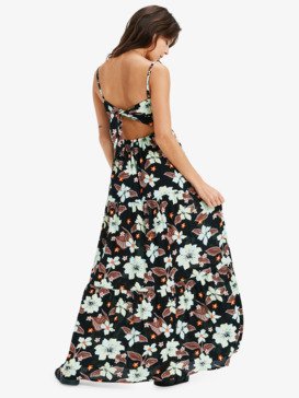 roxy, Tropical Glow - Robe longue pour Femme, ANTHRACITE HIBISCUS HEAT (kvj5) Tropical Glow - Maxi Dress for Women  ERJWD03907