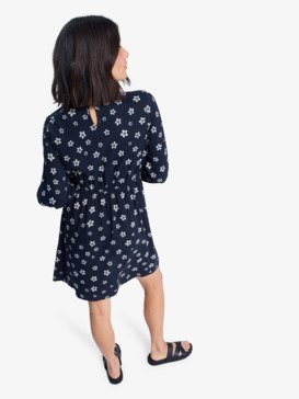 roxy, Vl Sunset Season - Mini robe avec empiècement en dentelle pour Femme, ANTHRACITE SOL SEARCHER DITSY (kvj4) Vl Sunset Season - Long Sleeve Mini Dress With Lace Inset for Women  ERJWD03926
