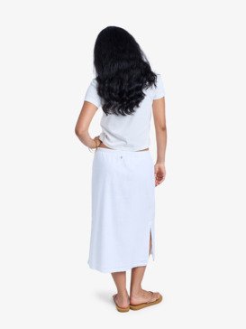 roxy, Over The Waves - Midi Skirt With Drawcord Waist for Women, BRIGHT WHITE (wbb0) Over The Waves - Midi Skirt With Drawcord Waist for Women  ERJWK03185