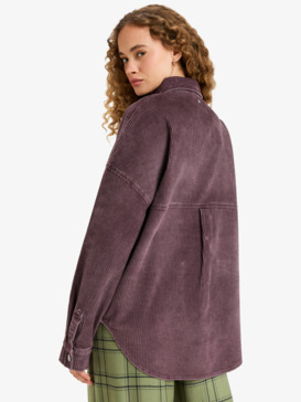 roxy, Kick Back Washed - Corduroy Jack met knoopsluiting voor Dames, HUCKLEBERRY (rrf0) Kick Back Washed - Oversized Corduroy Jacket for Women  ERJWT03697
